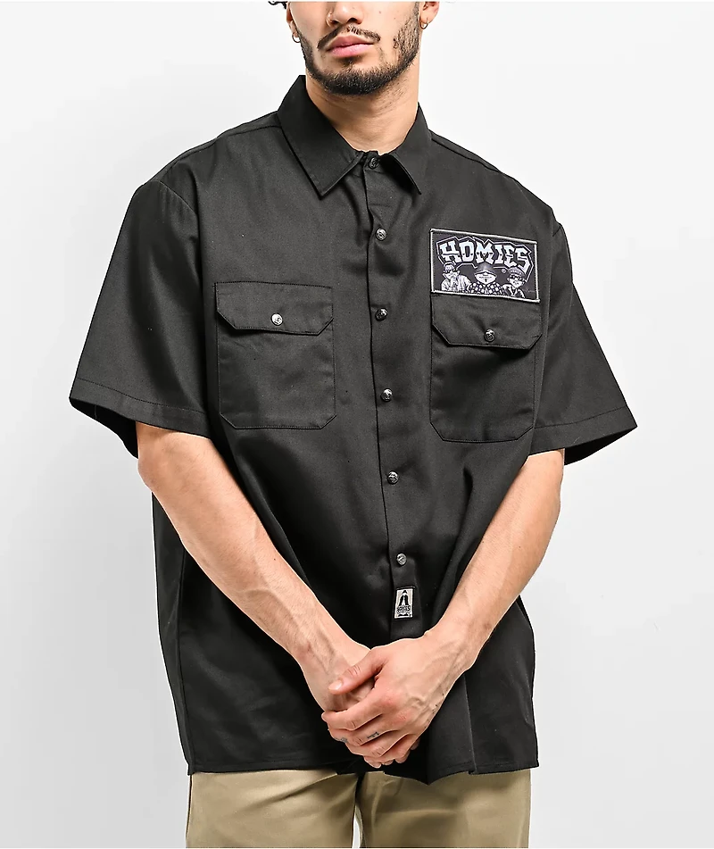 DGA Homies Rolling With The Black Button Up Short Sleeve Shirt