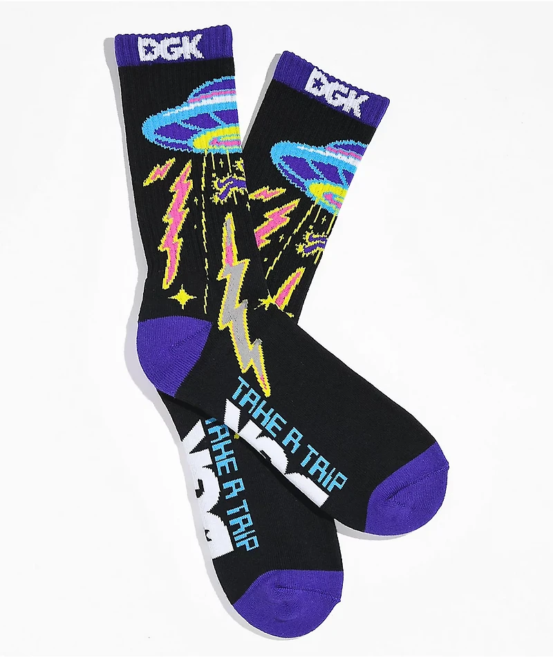DGK Abduction Black, Purple, & Pink Crew Socks