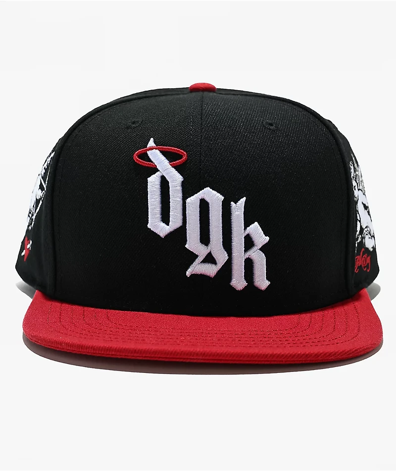 DGK Angelic Black & Red Snapback Hat