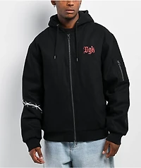 DGK Armory Black Hooded Bomber Jacket