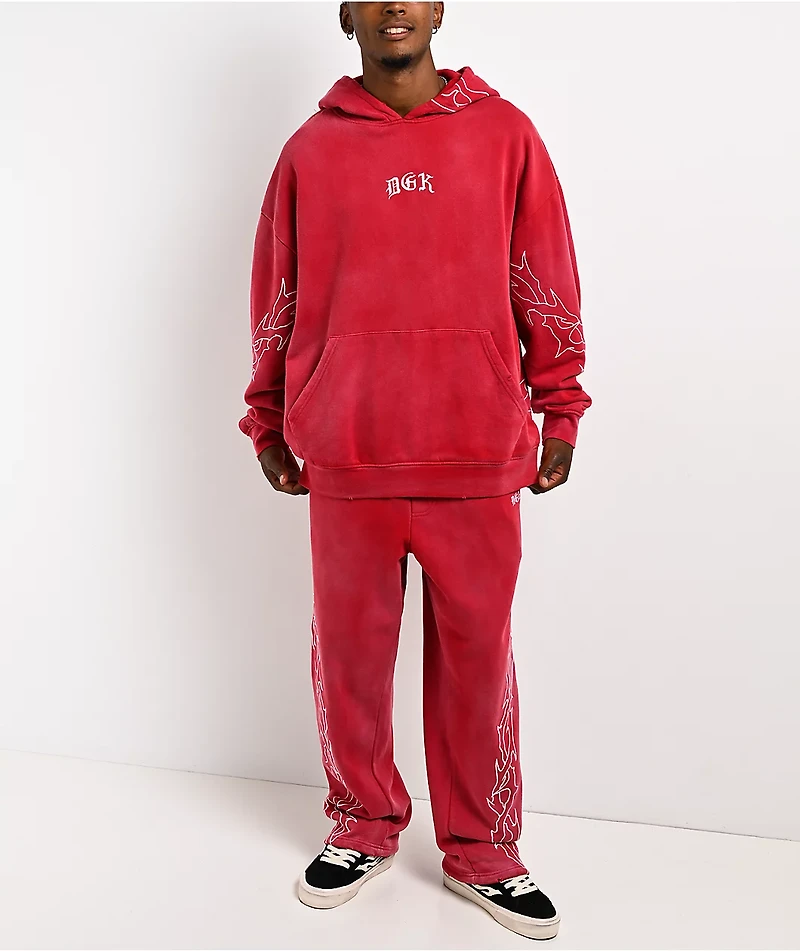 DGK Battalion Red Wash Hoodie