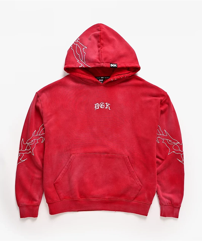 DGK Battalion Red Wash Hoodie