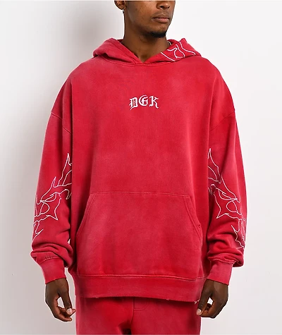 DGK Battalion Red Wash Hoodie