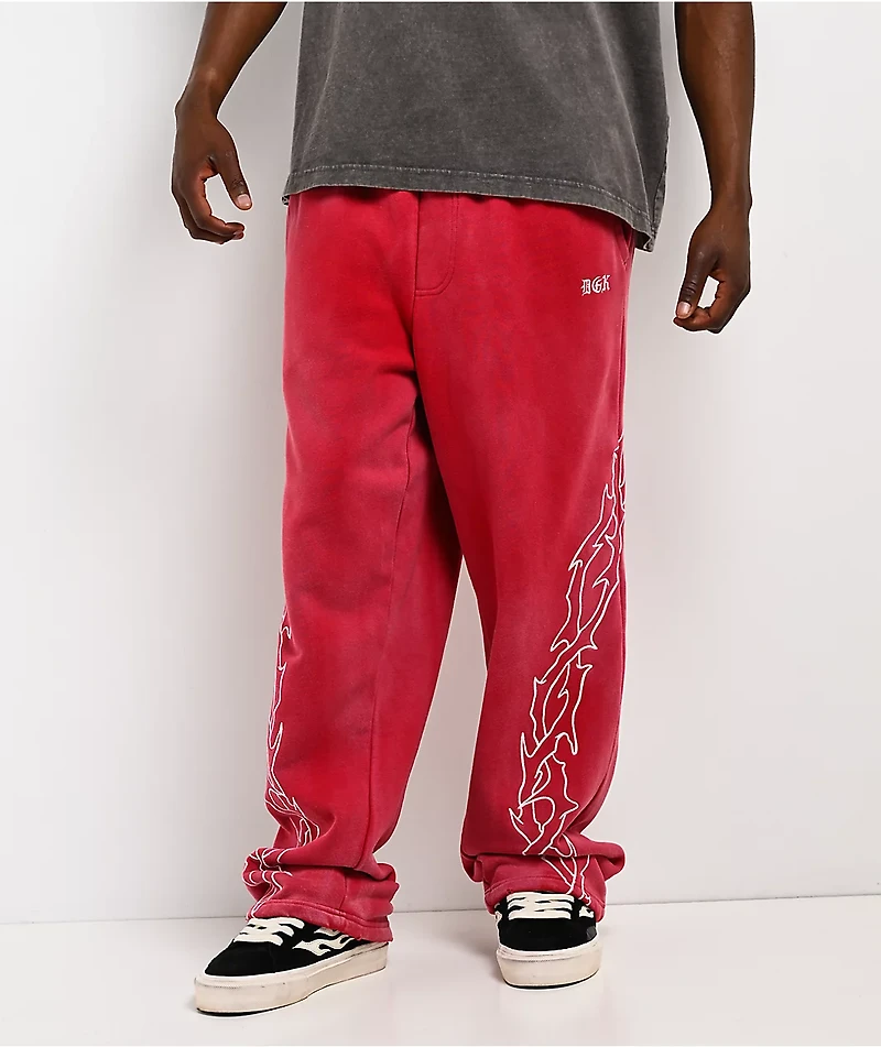 DGK Battalion Red Wash Sweatpants