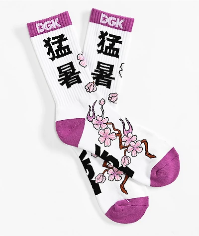 DGK Blossom White Crew Socks