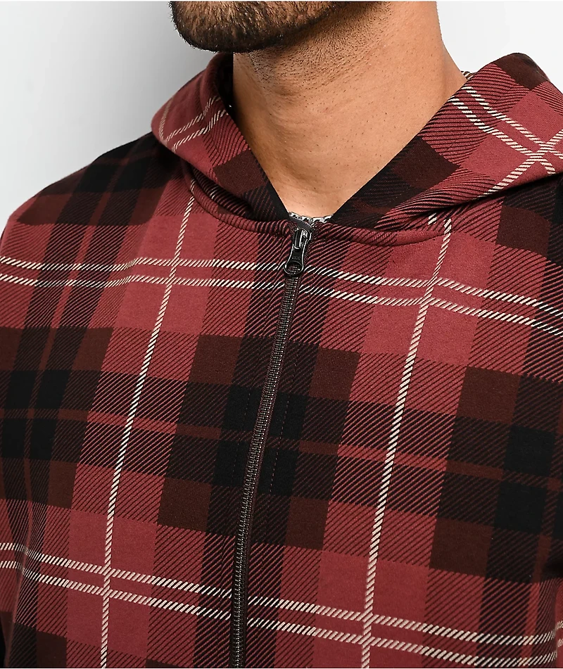 DGK Brickyard Red Plaid Zip Hoodie