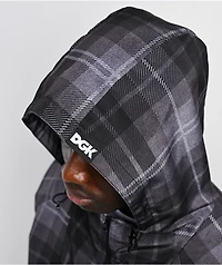 DGK District Black & Grey Plaid Anorak Jacket
