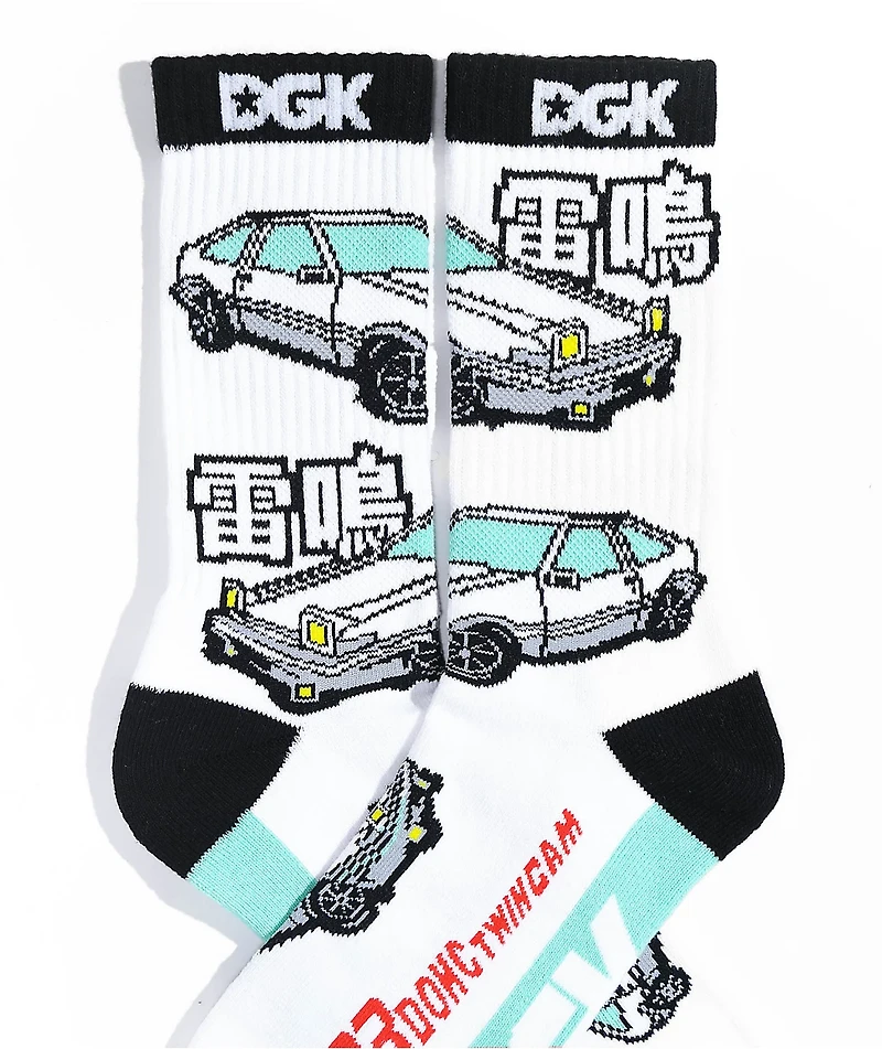 DGK Drifter White Crew Socks