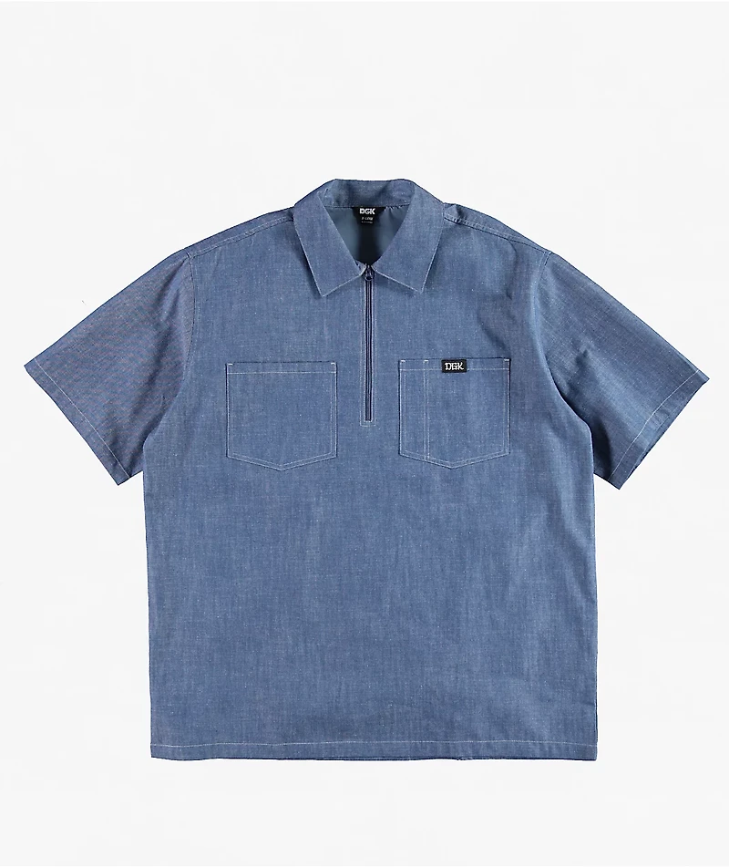 DGK Eternity Blue Quarter Zip Work Shirt