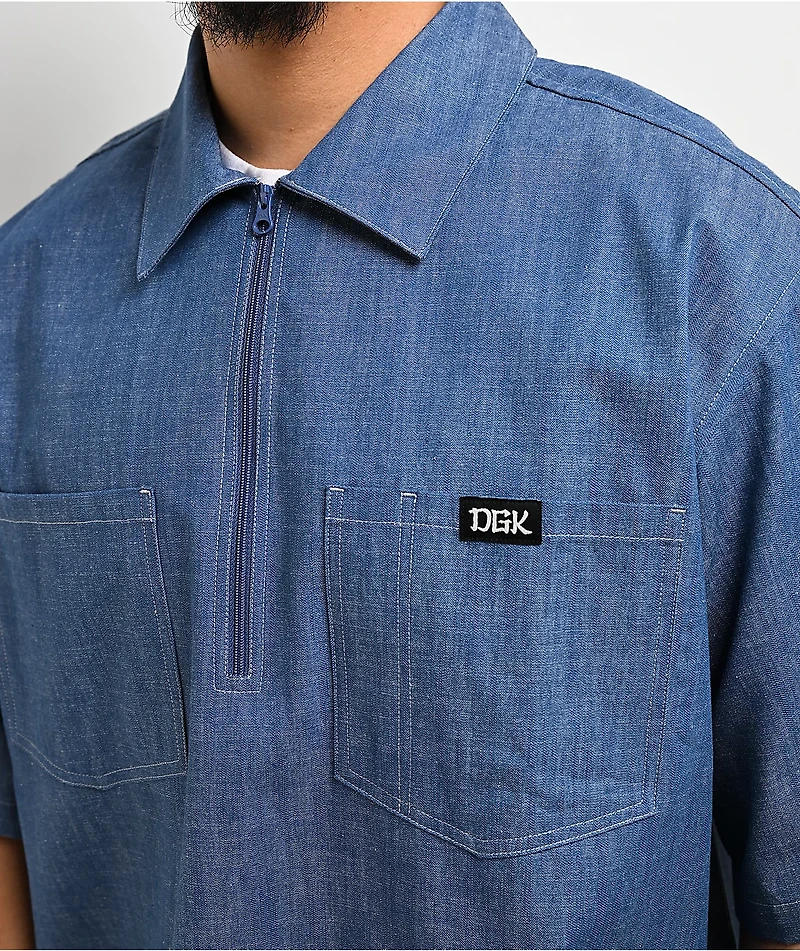 DGK Eternity Blue Quarter Zip Work Shirt