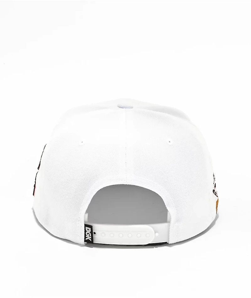 DGK Fire Blossom White Snapback Hat