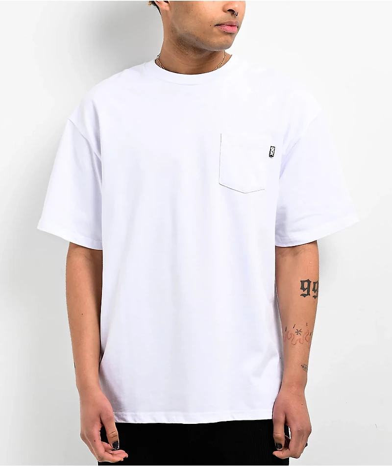 DGK Fuji White Heavyweight Pocket T-Shirt