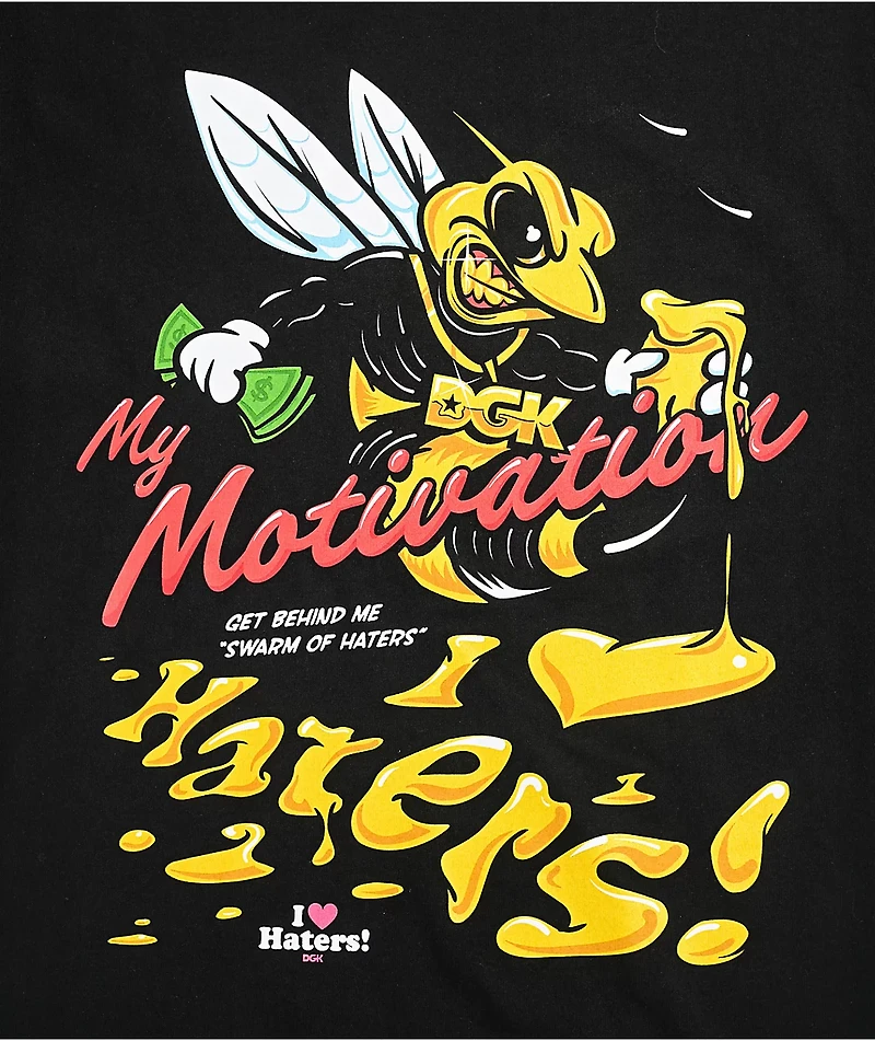 DGK Get Behind Me Heavyweight Vintage Black T-Shirt