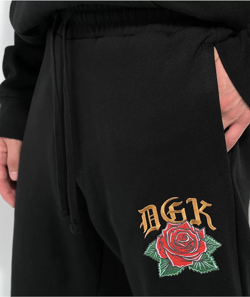 DGK Guadalupe Embroidered Black Sweatpants