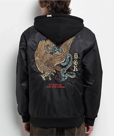 DGK Guerrero Black Hooded Bomber Jacket