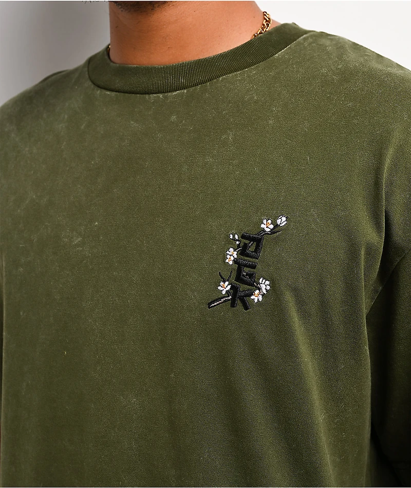DGK Haiku Olive Green Wash Boxy T-Shirt