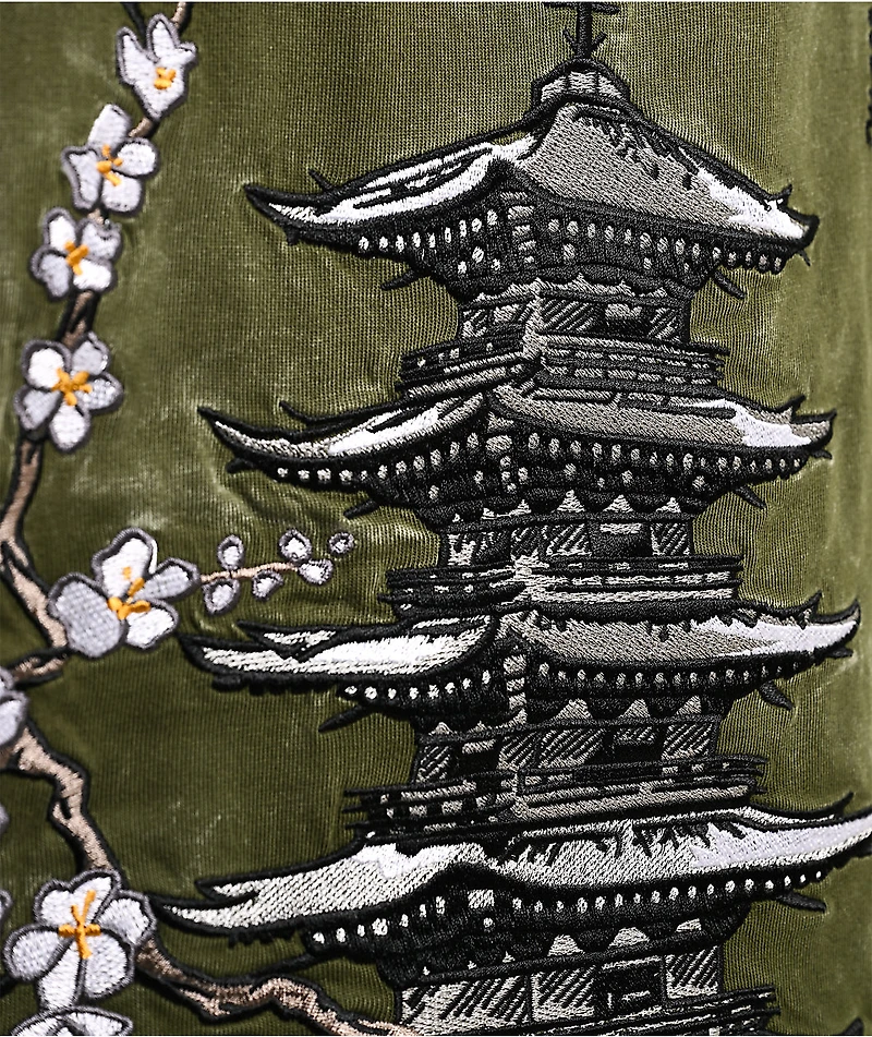 DGK Haiku Olive Green Wash Boxy T-Shirt