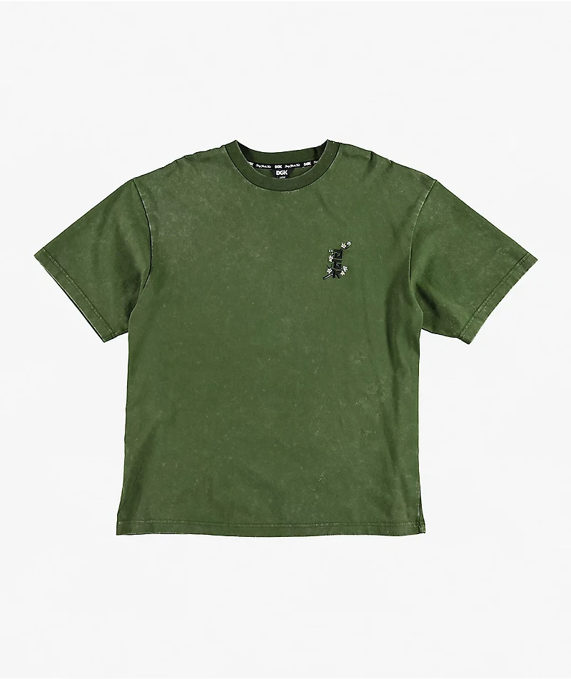 DGK Haiku Olive Green Wash Boxy T-Shirt