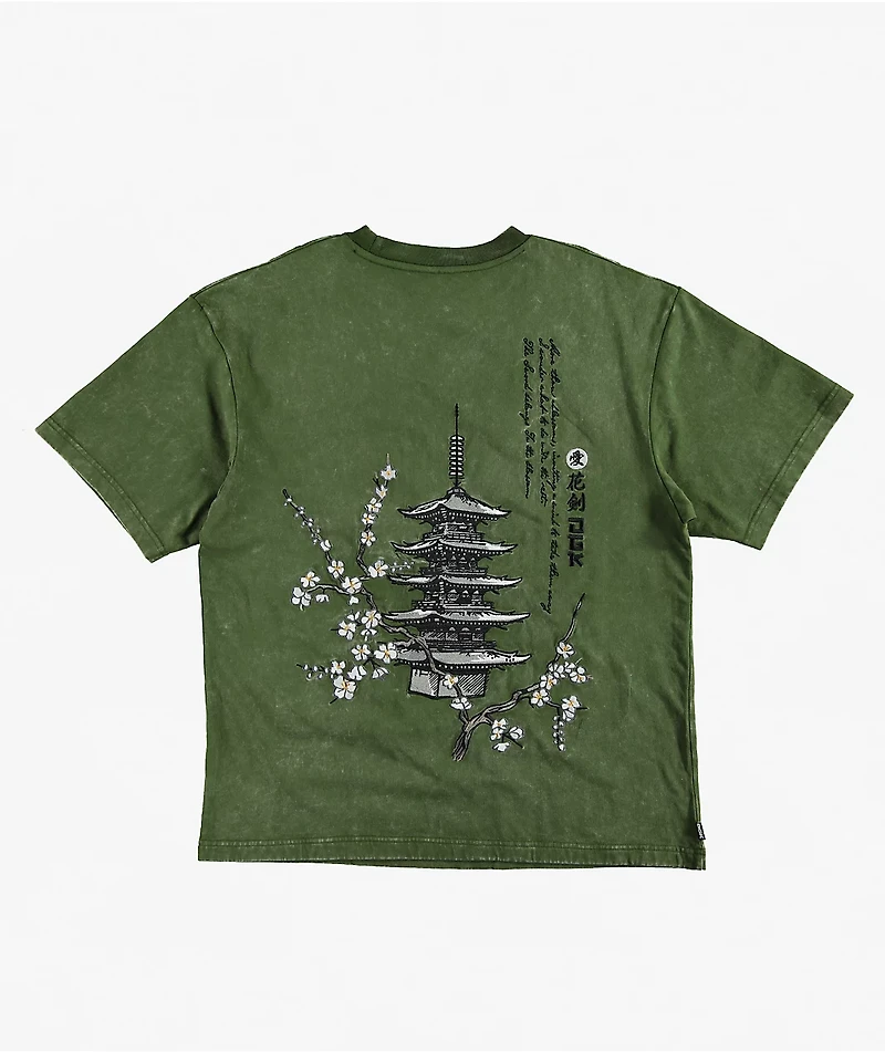 DGK Haiku Olive Green Wash Boxy T-Shirt