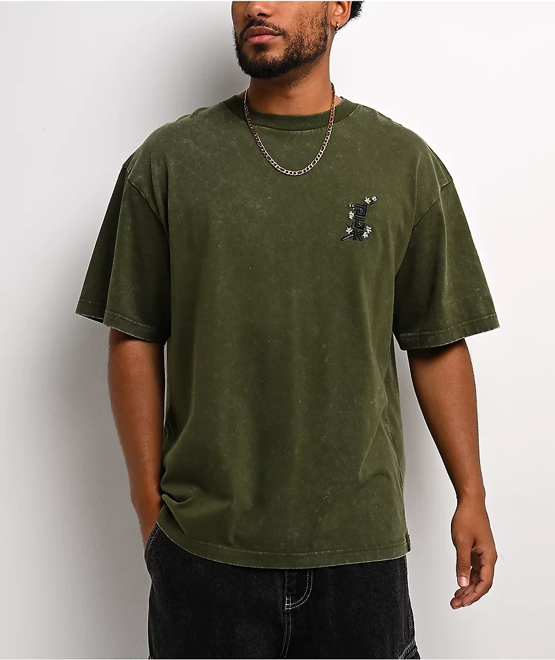 DGK Haiku Olive Green Wash Boxy T-Shirt