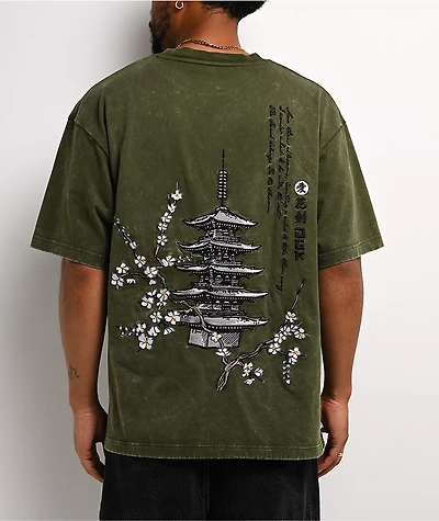 DGK Haiku Olive Green Wash Boxy T-Shirt