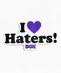 DGK Haters White Sticker