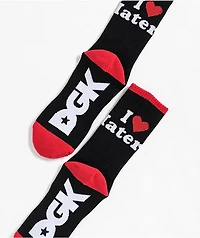 DGK I Love Haters Black & Red Crew Socks