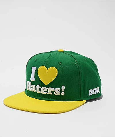 DGK I Love Haters Green & Yellow Snapback Hat
