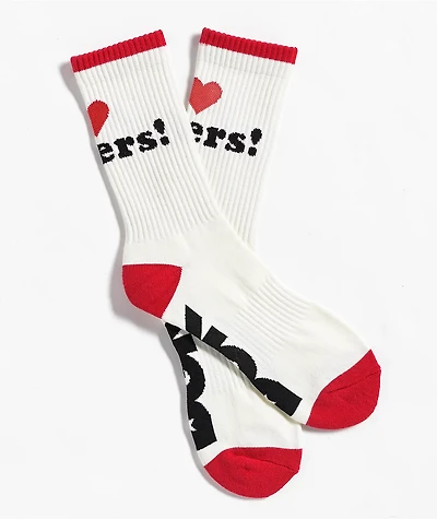 DGK I Love Haters Sand & Red Crew Socks