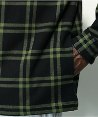 DGK Immortal Green & Black Hooded Zip Flannel Shirt