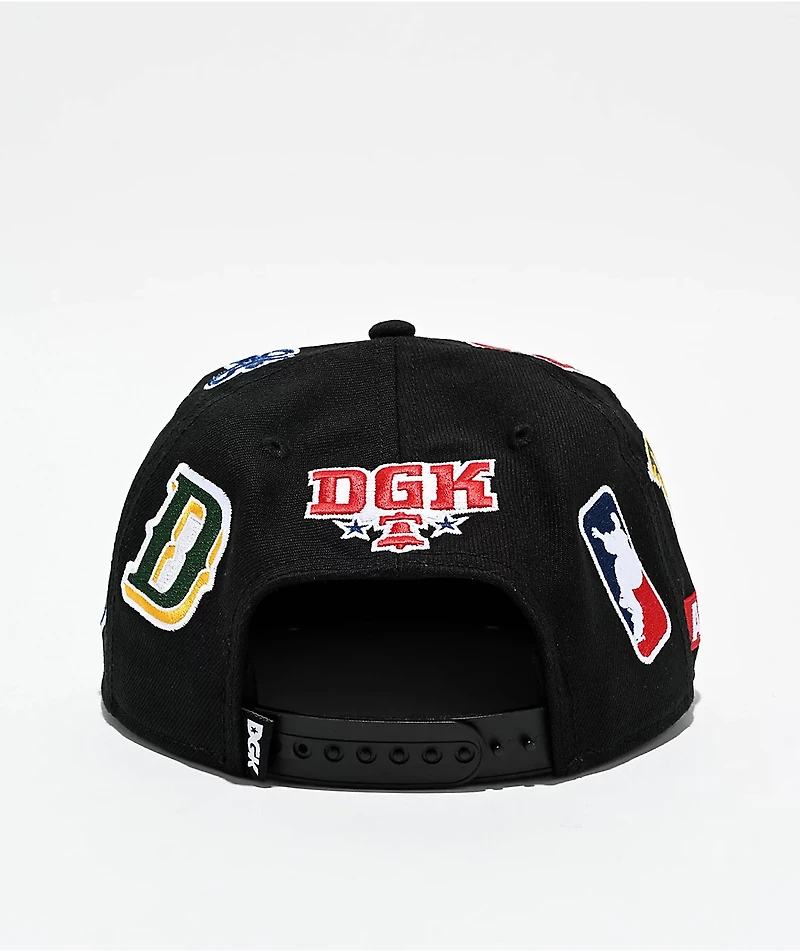 DGK League Black Snapback Hat