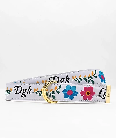 DGK Life D Ring White Web Belt