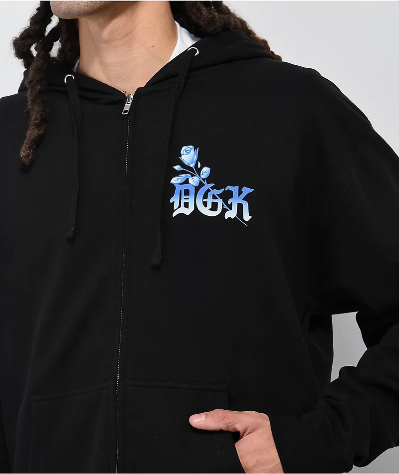 DGK Lo Side Black Fleece Zip Hoodie