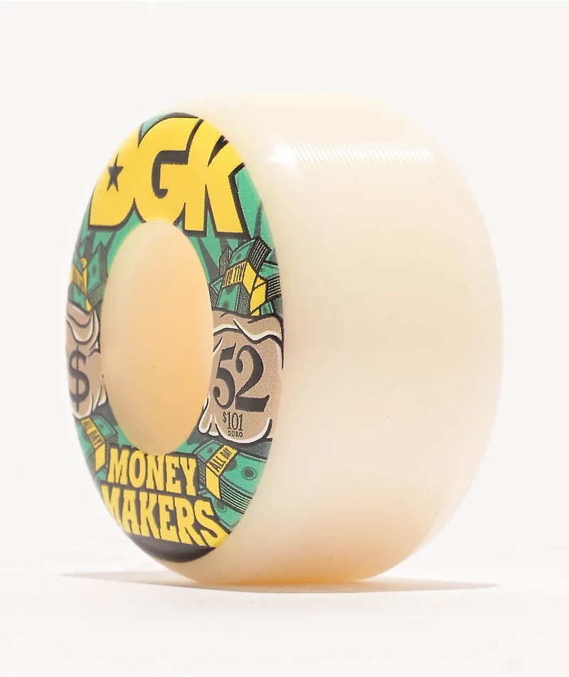 DGK Money Makers 52mm 101a White Skateboard Wheels