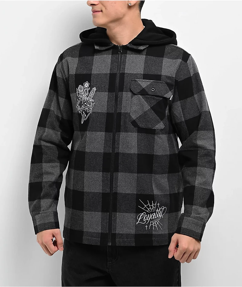DGK Monterey Black Hooded Flannel Jacket