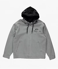 DGK Noble Black Wash Hooded Canvas Work Jacket