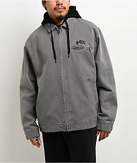 DGK Noble Black Wash Hooded Canvas Work Jacket