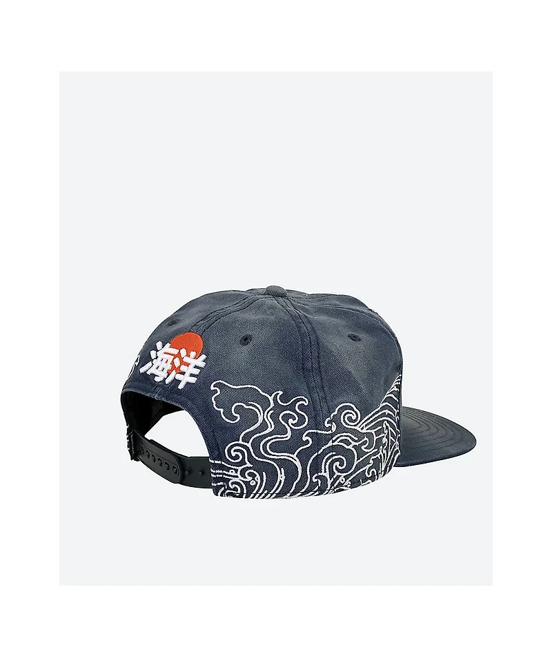 DGK Oceans Splatter Indigo Wash Snapback Hat