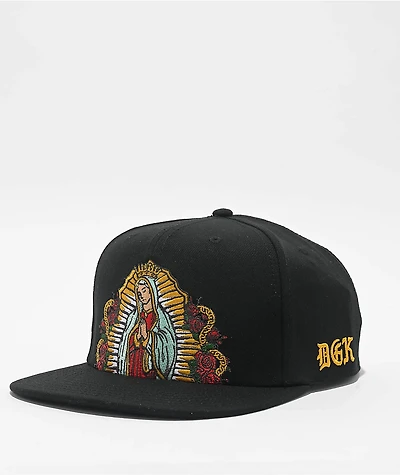 DGK Our Lady Black Snapback Hat