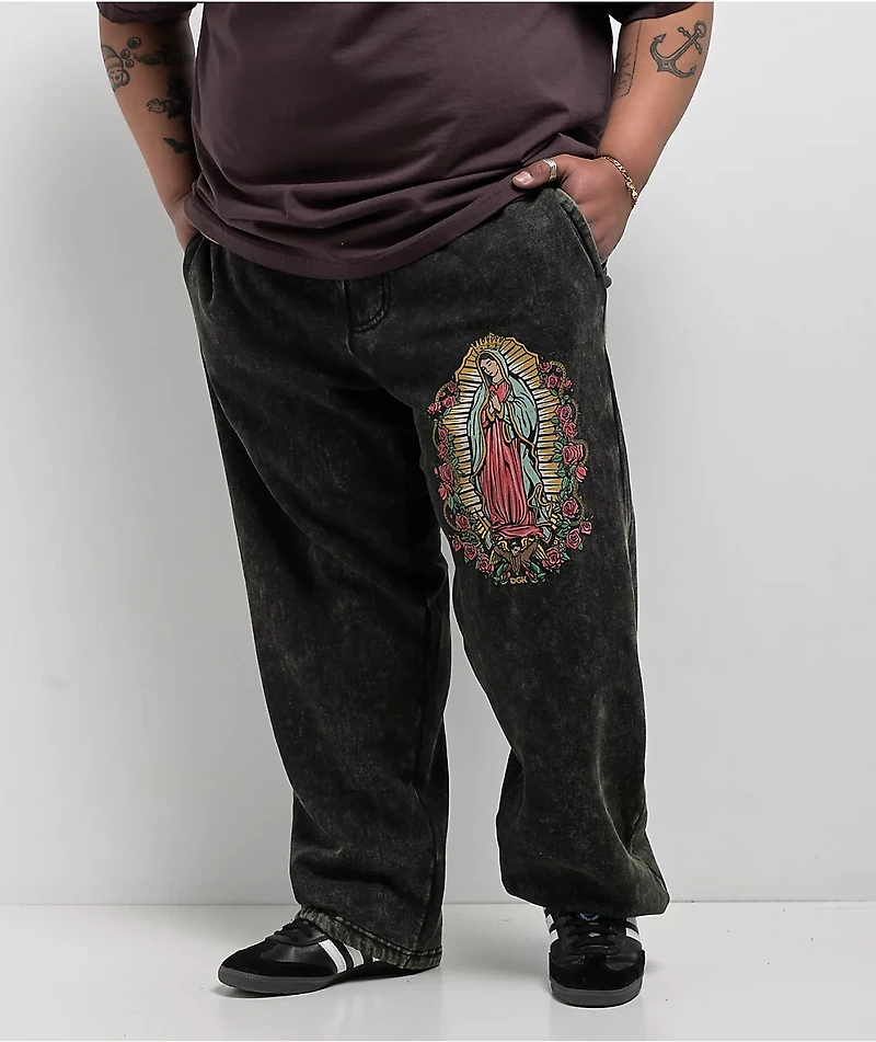DGK Our Lady Fleece Black Wash Sweatpants