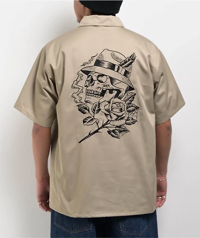 DGK Pachuco Tan Quarter Zip Work Shirt