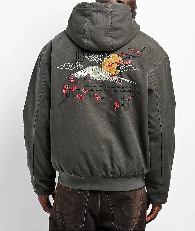 DGK Patience Olive Hooded Canvas Jacket