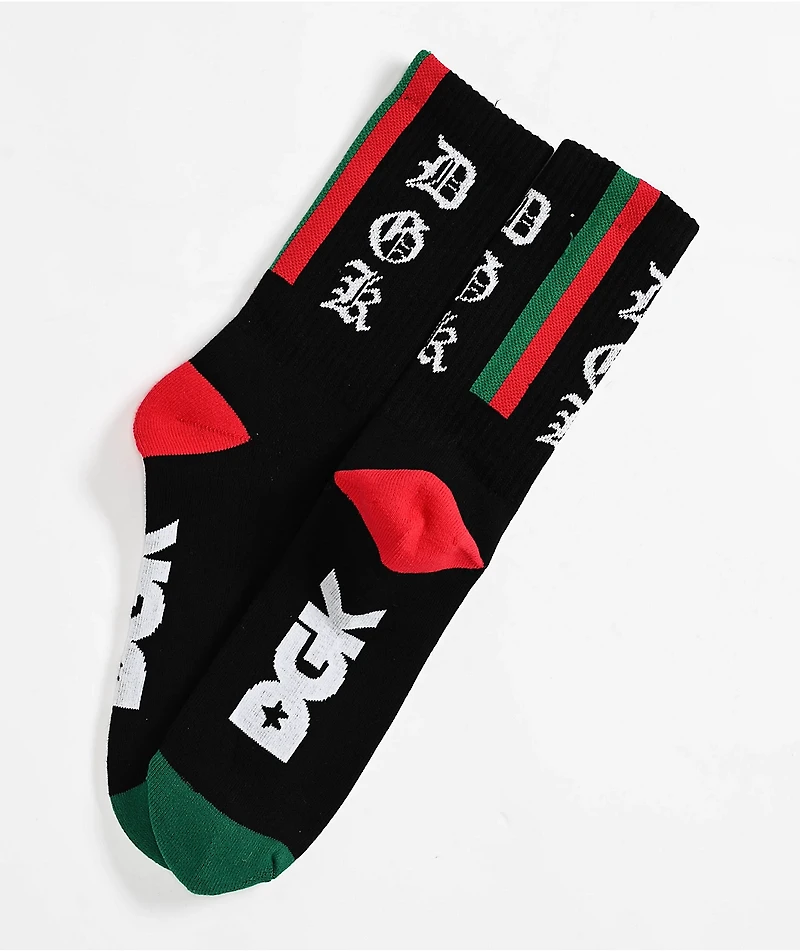 DGK Por Vida Black Crew Socks