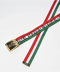 DGK Por Vida Red, White & Green Web Belt
