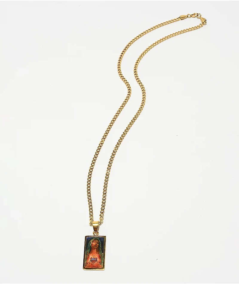 DGK Pray Lenticular 22" Gold Chain Necklace
