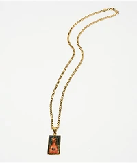 DGK Pray Lenticular 22" Gold Chain Necklace