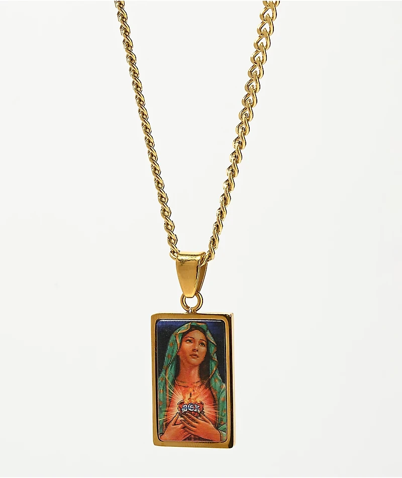 DGK Pray Lenticular 22" Gold Chain Necklace