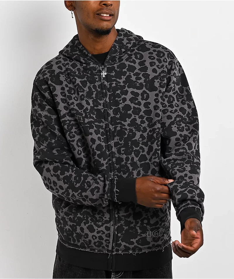 DGK Reckless Black Leopard Zip Hoodie