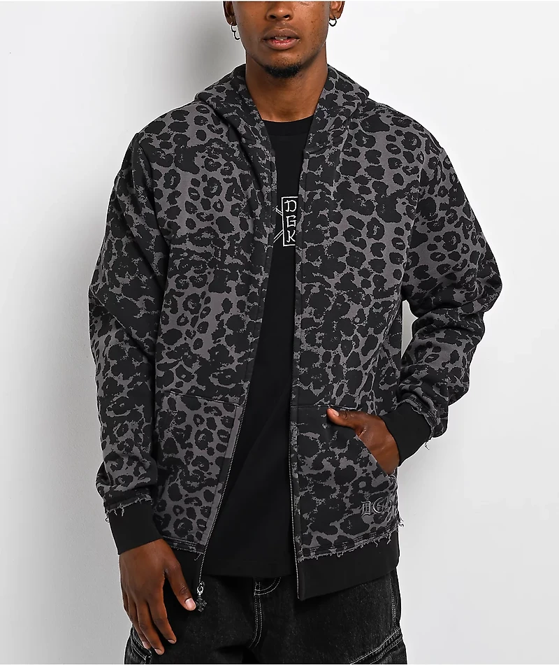 DGK Reckless Black Leopard Zip Hoodie