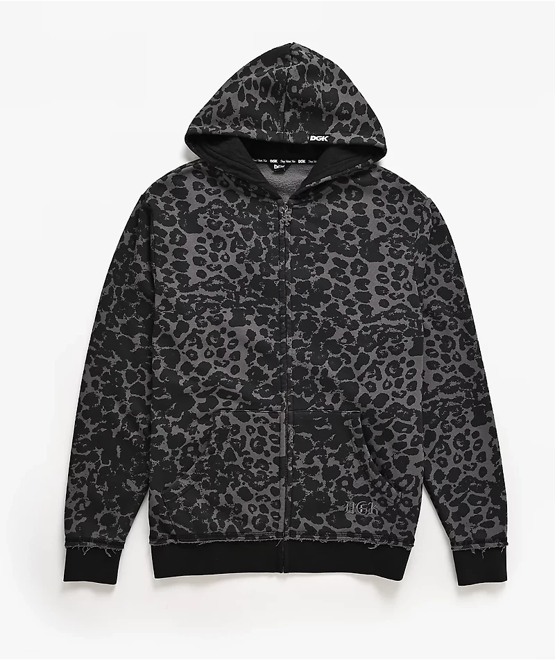 DGK Reckless Black Leopard Zip Hoodie